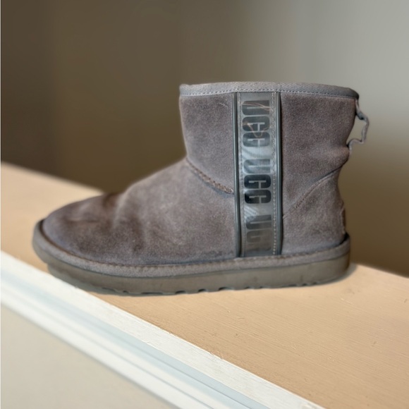 UGG Womens Classic Mini Side Logo II Boots - Lighthouse Grey Size 7 - Picture 4 of 9